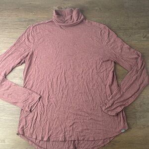 Prana Women’s Foundation Turtleneck Lightweight Modal Stretch Dark Rose, sz sm